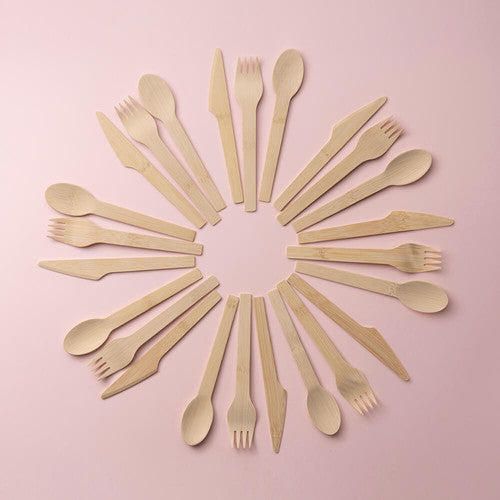 Veneerware® Bamboo Knife, Fork, And Spoon Set