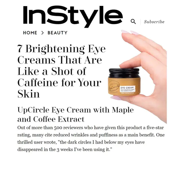 UpCircle Eye Cream with Cucumber, Hyaluronic Acid + Coffee