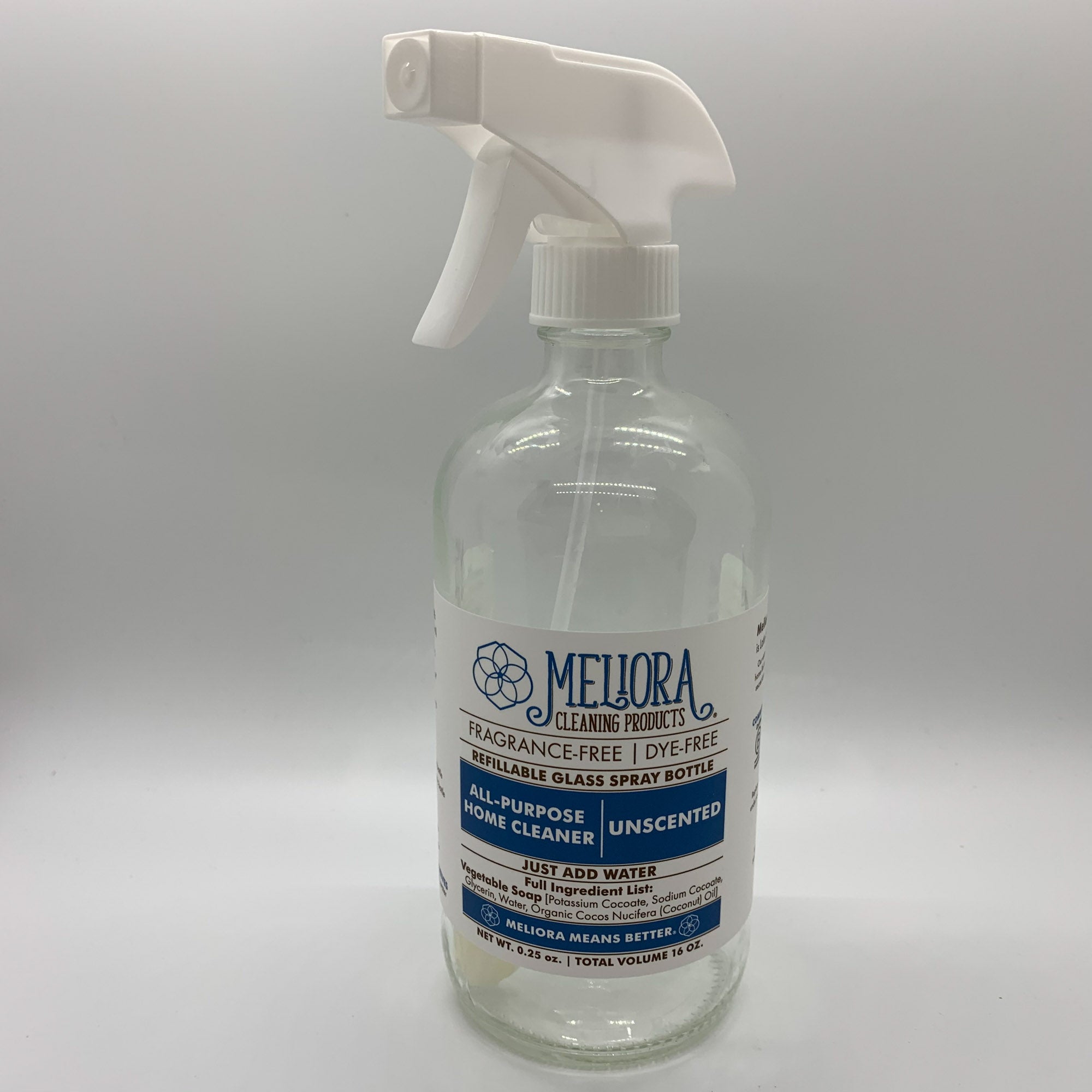 Meliora Glass Bottle with AllPurpose Home Cleaner Bottle with 1 Fill
