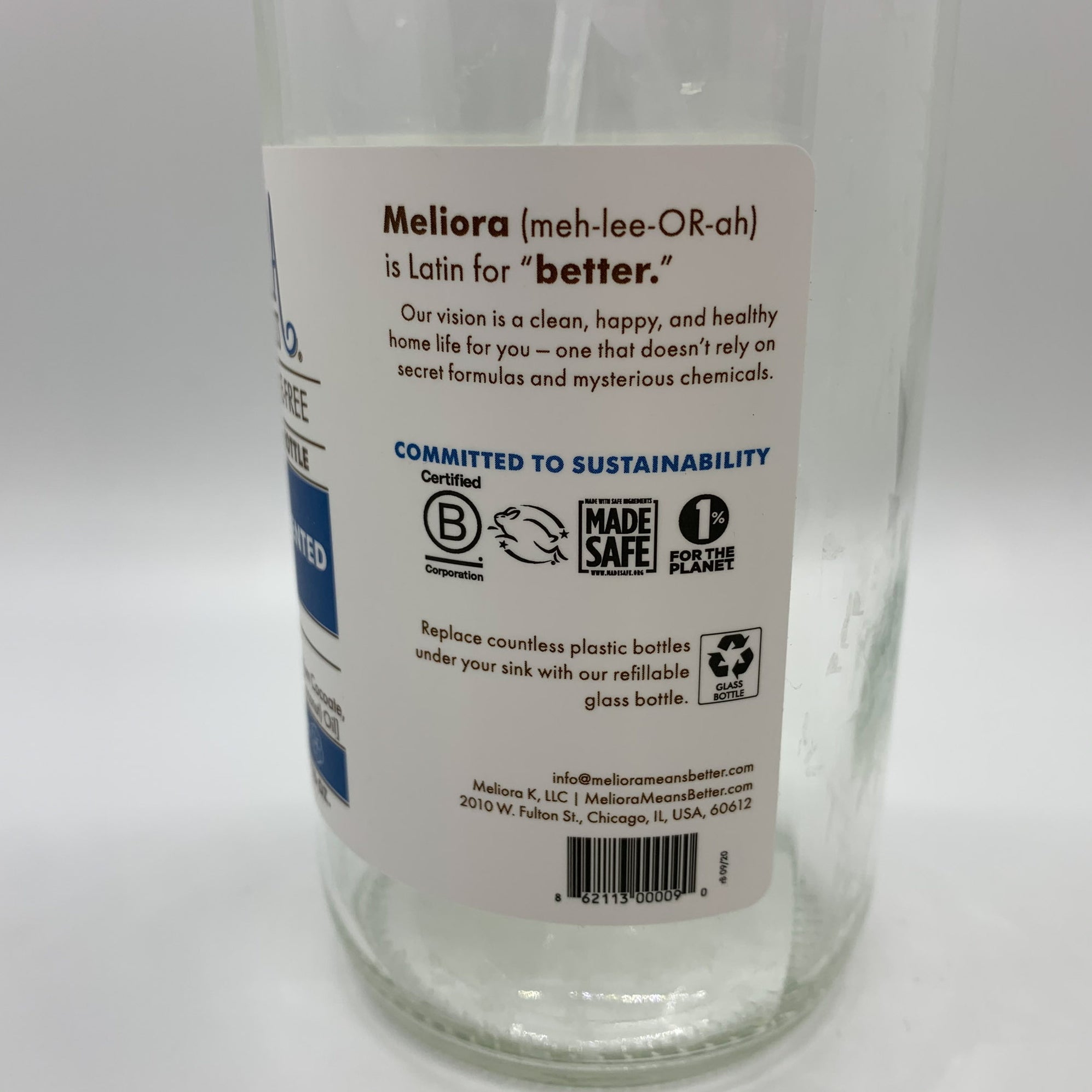 Meliora Glass Bottle with AllPurpose Home Cleaner ECOccasion