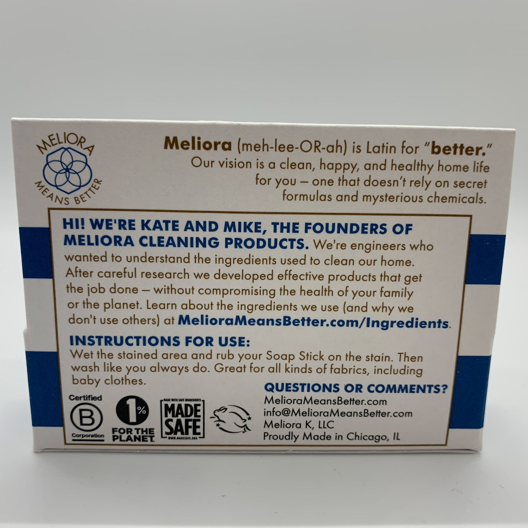 Meliora Stain Stick for Laundry Stain Removal ECOccasion