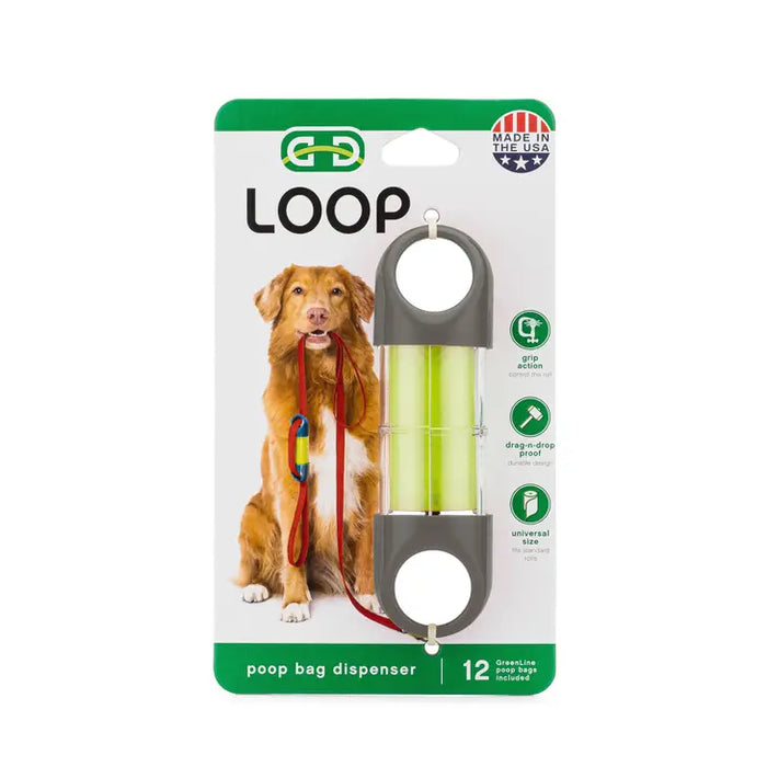 Greenline Pet Supply Loop Dog Poop Bag Dispenser for Leash