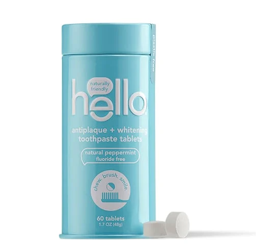 hello® Antiplaque + Whitening Toothpaste Tablets - Fluoride Free ...